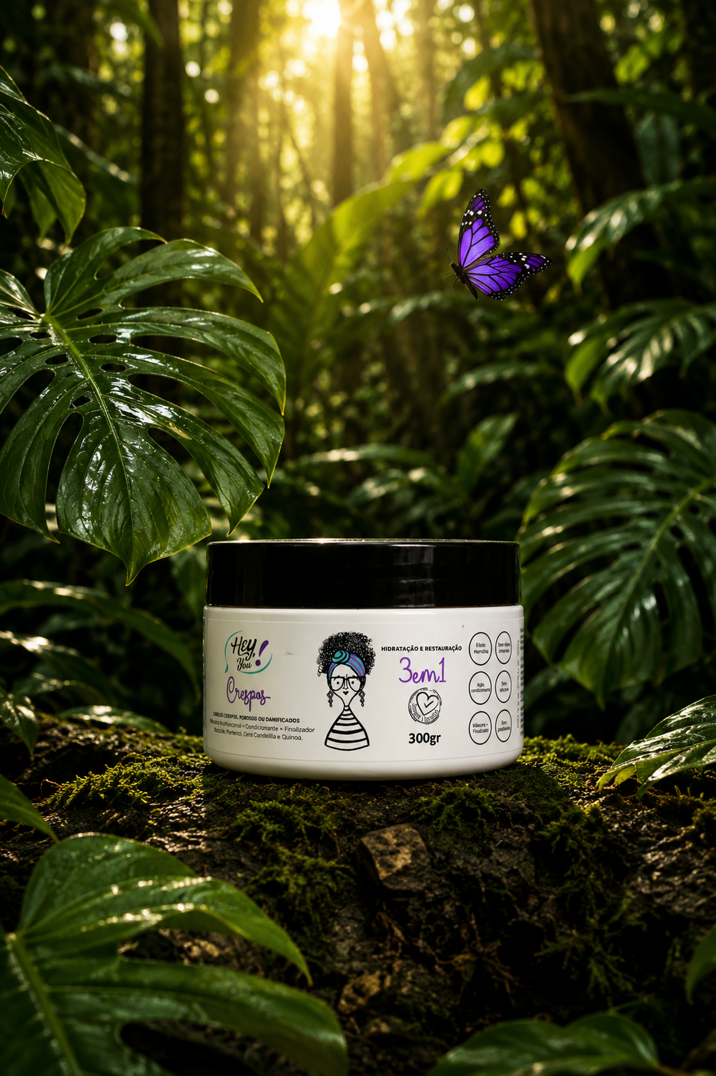 Máscara 3 em 1 – Tratamento, Condicionador e Finalizador | Hey, Afrodite! 300g