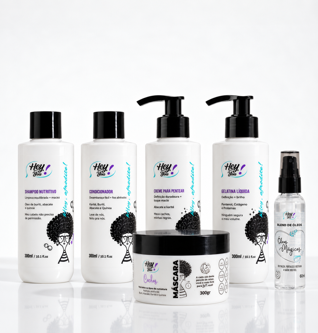 Kit Super Cuidado - Hidratação, Nutrição e Brilho para Ondulados, Cachos e Crespos