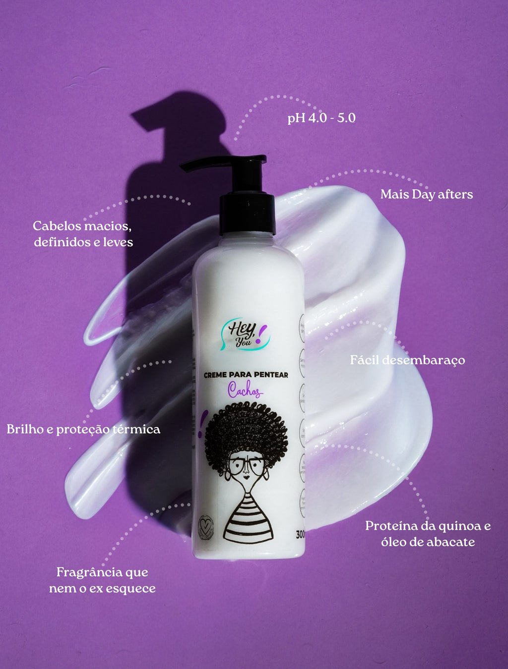 Creme para Pentear Low Poo – Definição & Super Brilho | Hey, Afrodite! 300ml