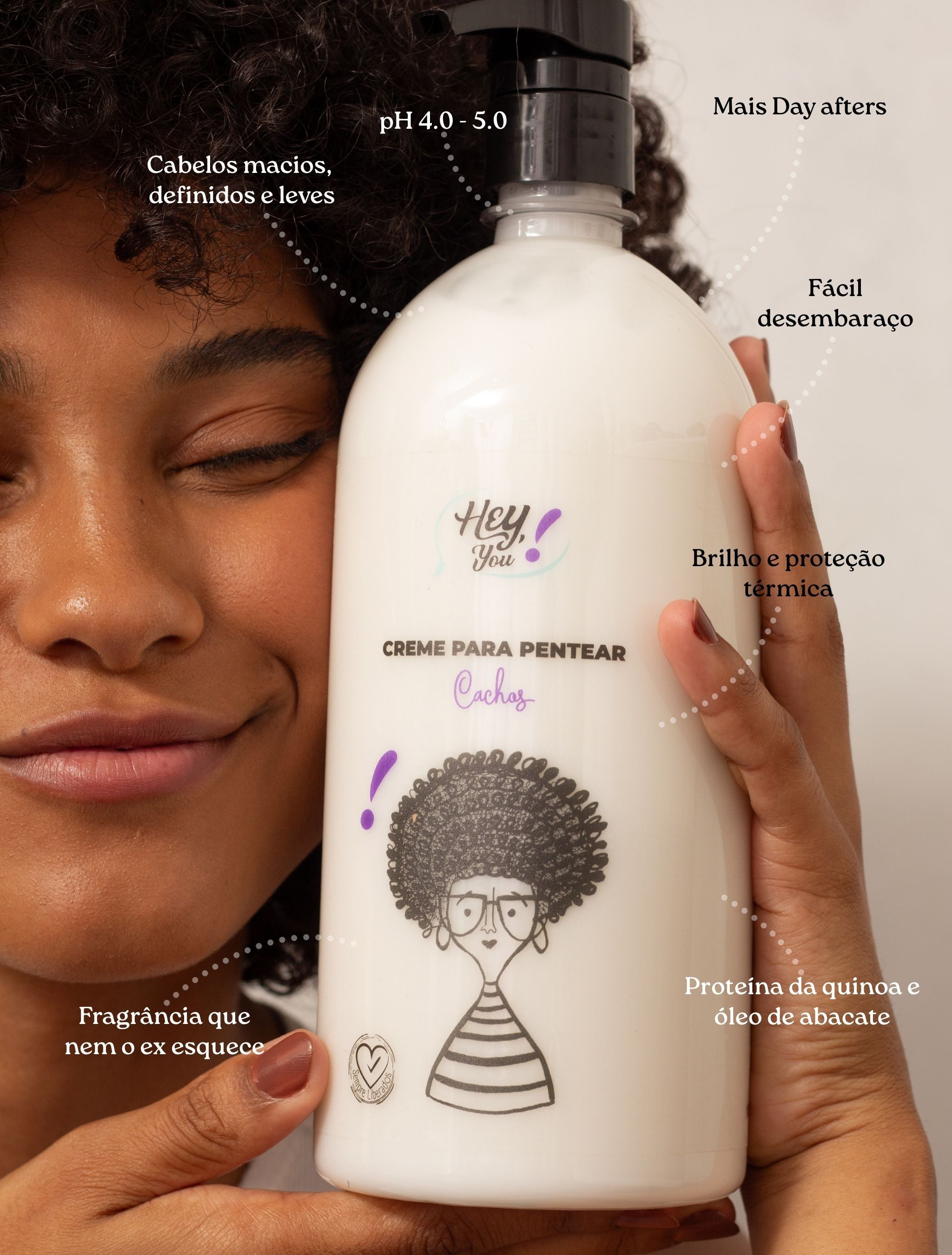 Creme para Pentear Low Poo – Definição & Super Brilho | Hey, Afrodite! 1 LITRO