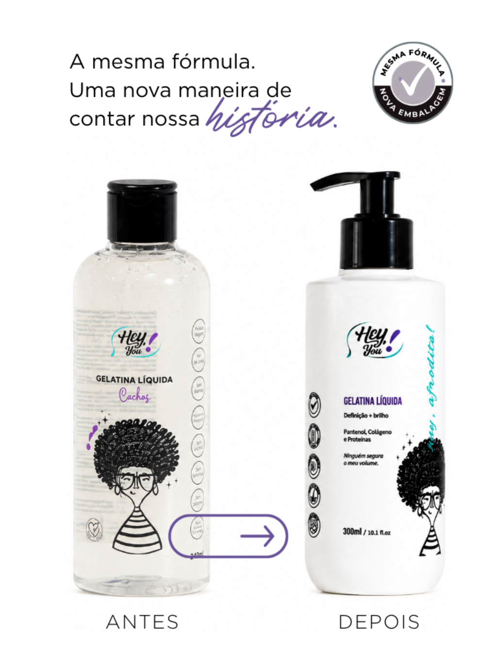Gelatina Líquida FixaBrilho – Definição & Fixação Natural | Hey, Afrodite! 300ml