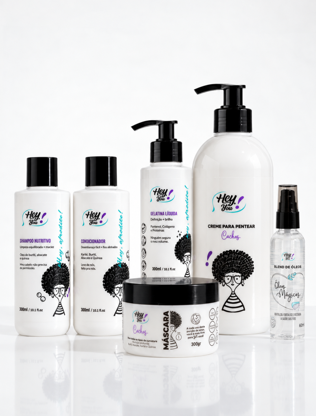 Kit Super Cuidado - Hidratação, Nutrição e Brilho para Ondulados, Cachos e Crespos