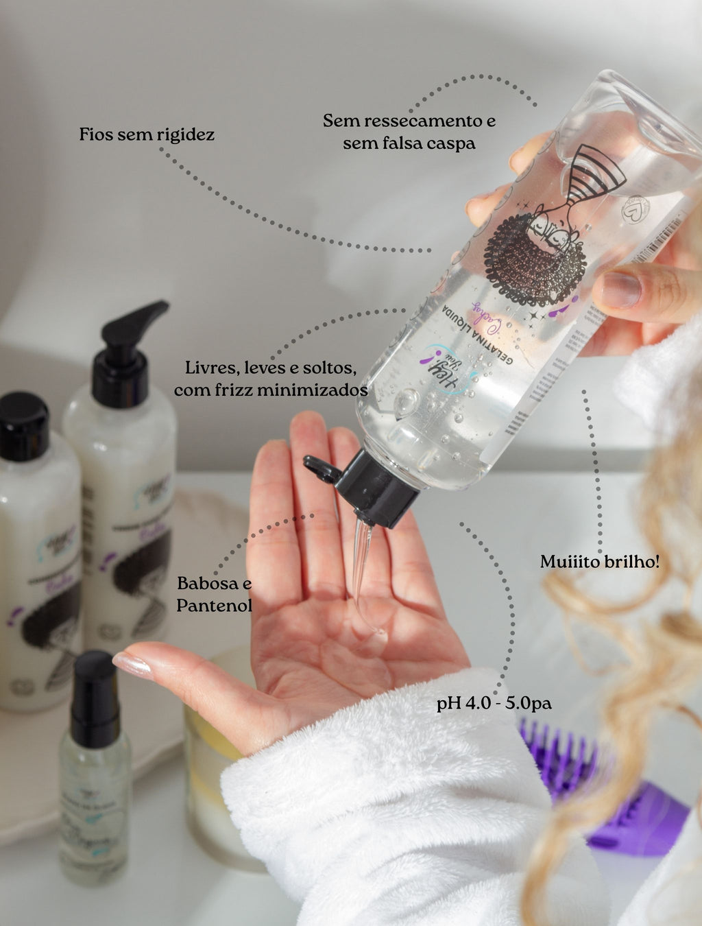 Kit Controle e Liberdade – Creme para Pentear + Gelatina + Blend de Óleos | Definição e Brilho Intenso