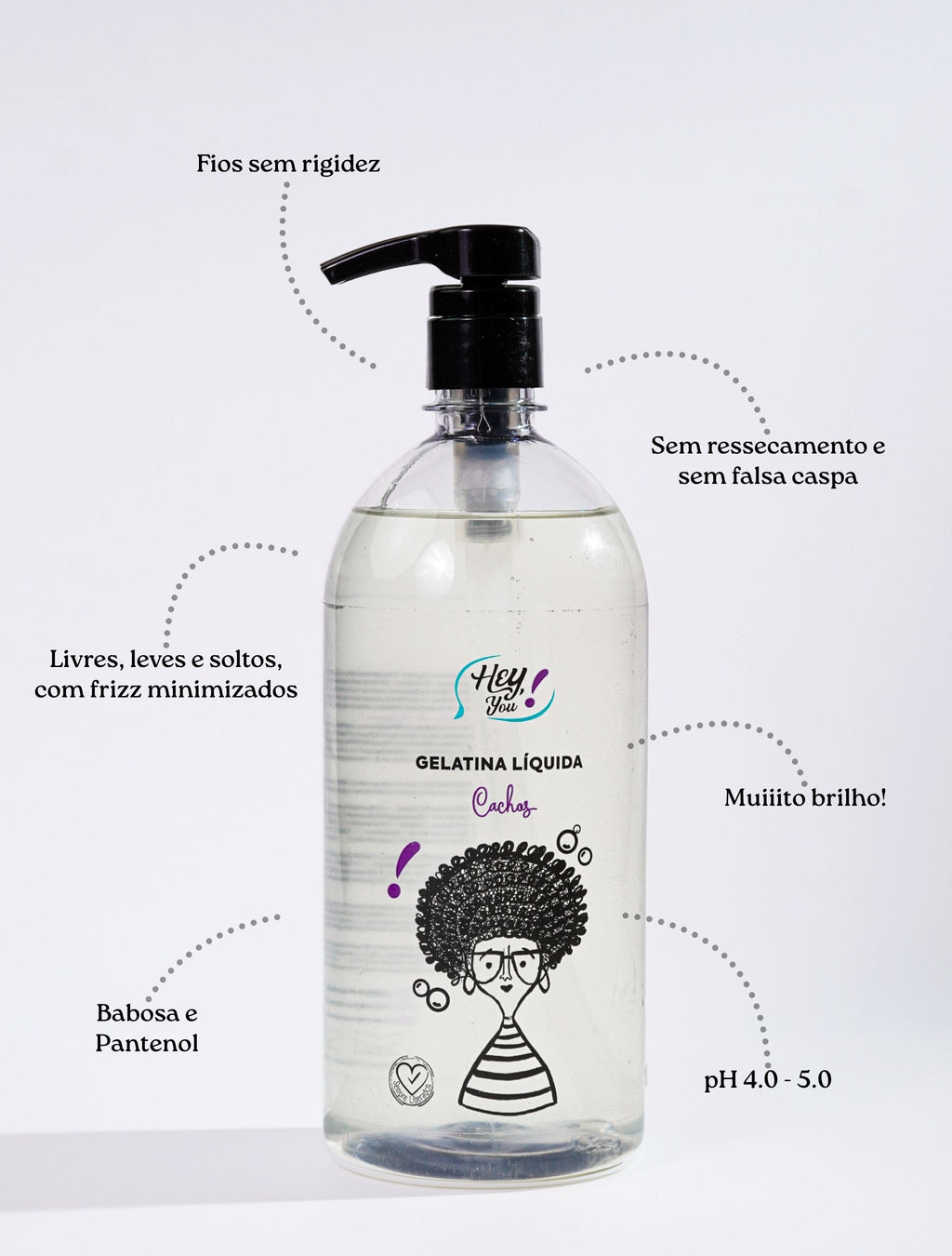 Gelatina Líquida FixaBrilho – Definição & Fixação Natural | Hey, Afrodite! 1L