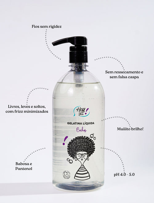 Gelatina Líquida FixaBrilho – Definição & Fixação Natural | Hey, Afrodite! 1L
