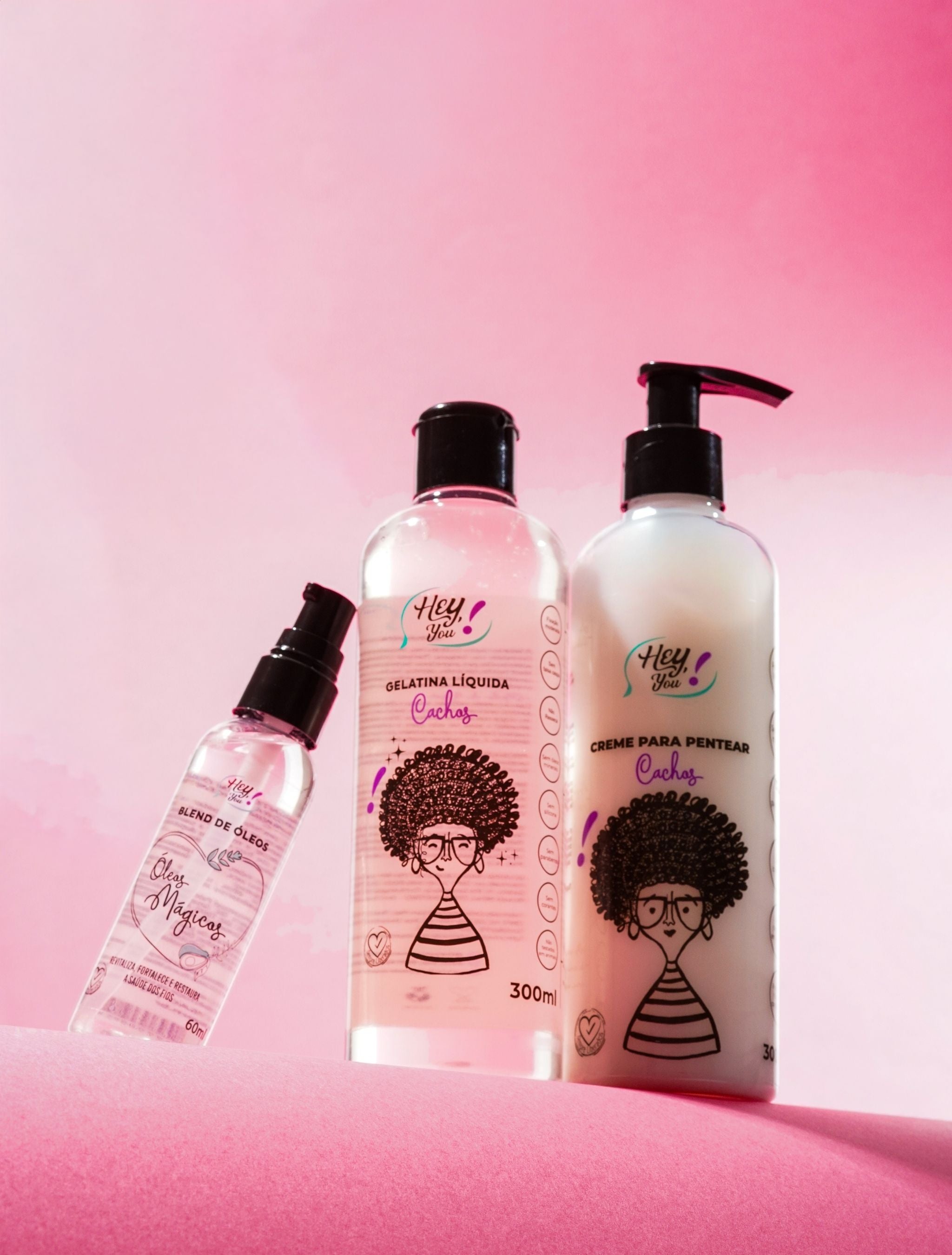 Kit Controle e Liberdade – Creme para Pentear + Gelatina + Blend de Óleos | Definição e Brilho Intenso