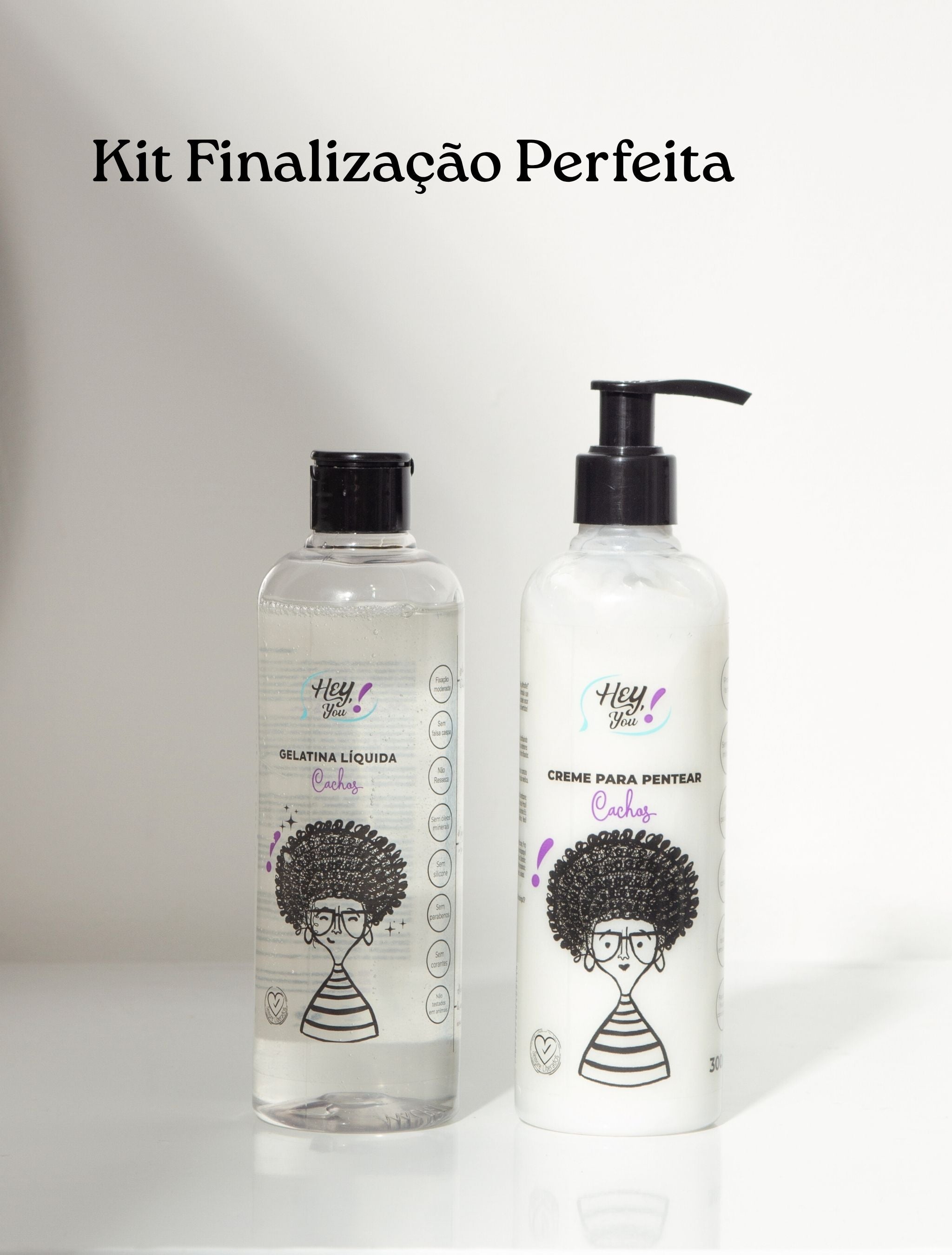 Kit Finalização Perfeita - Creme para Pentear + Gelatina FixaBrilho | Definição, Hidratação e Brilho Intenso