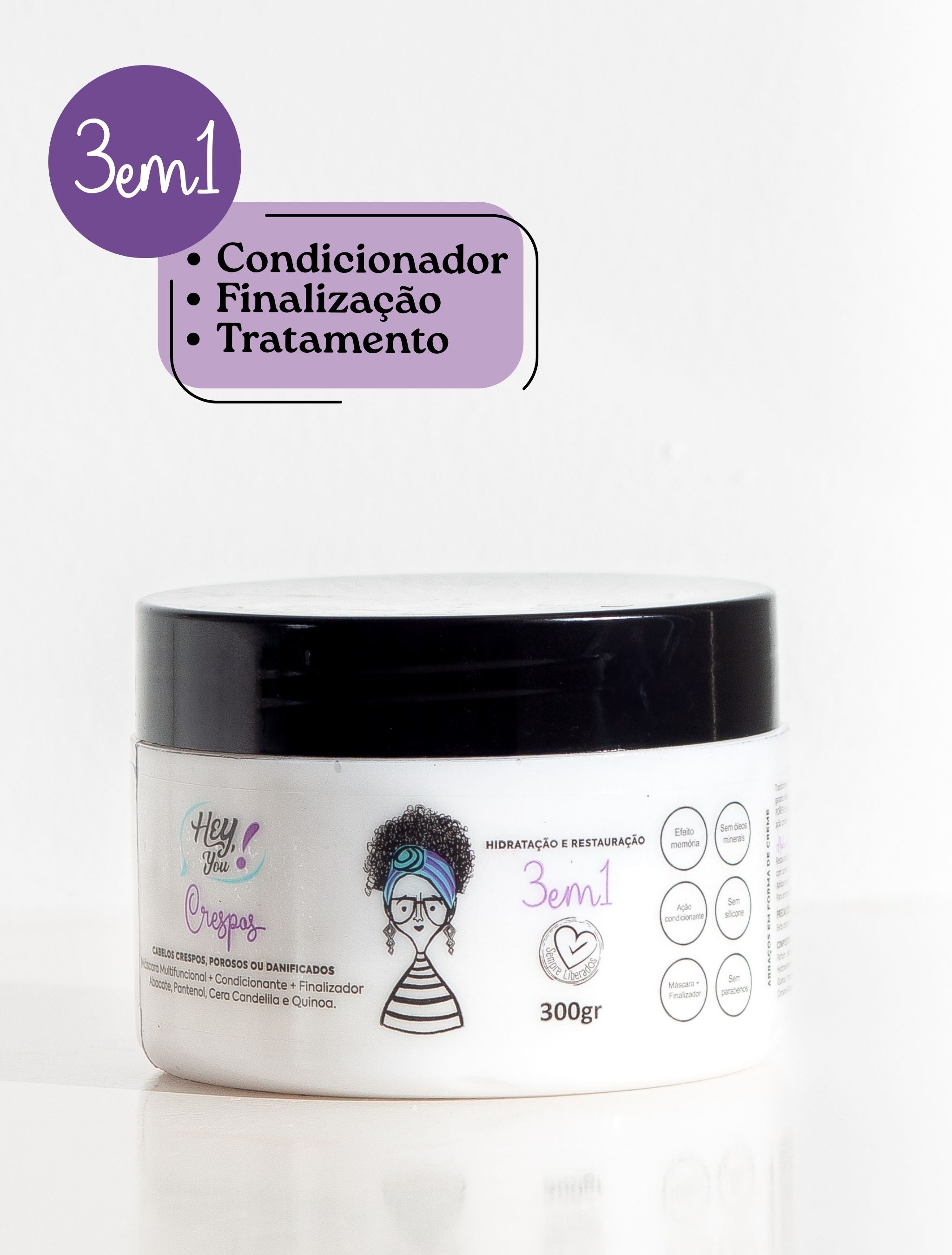 Máscara 3 em 1 – Trata, Condiciona e Finaliza | Hey, Afrodite