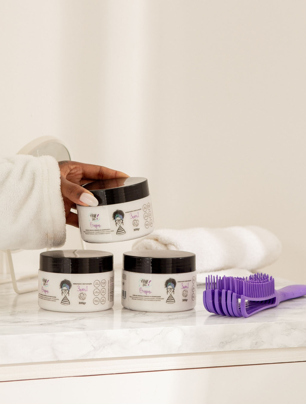 Máscara 3 em 1 – Tratamento, Condicionador e Finalizador | Hey, Afrodite! 300g