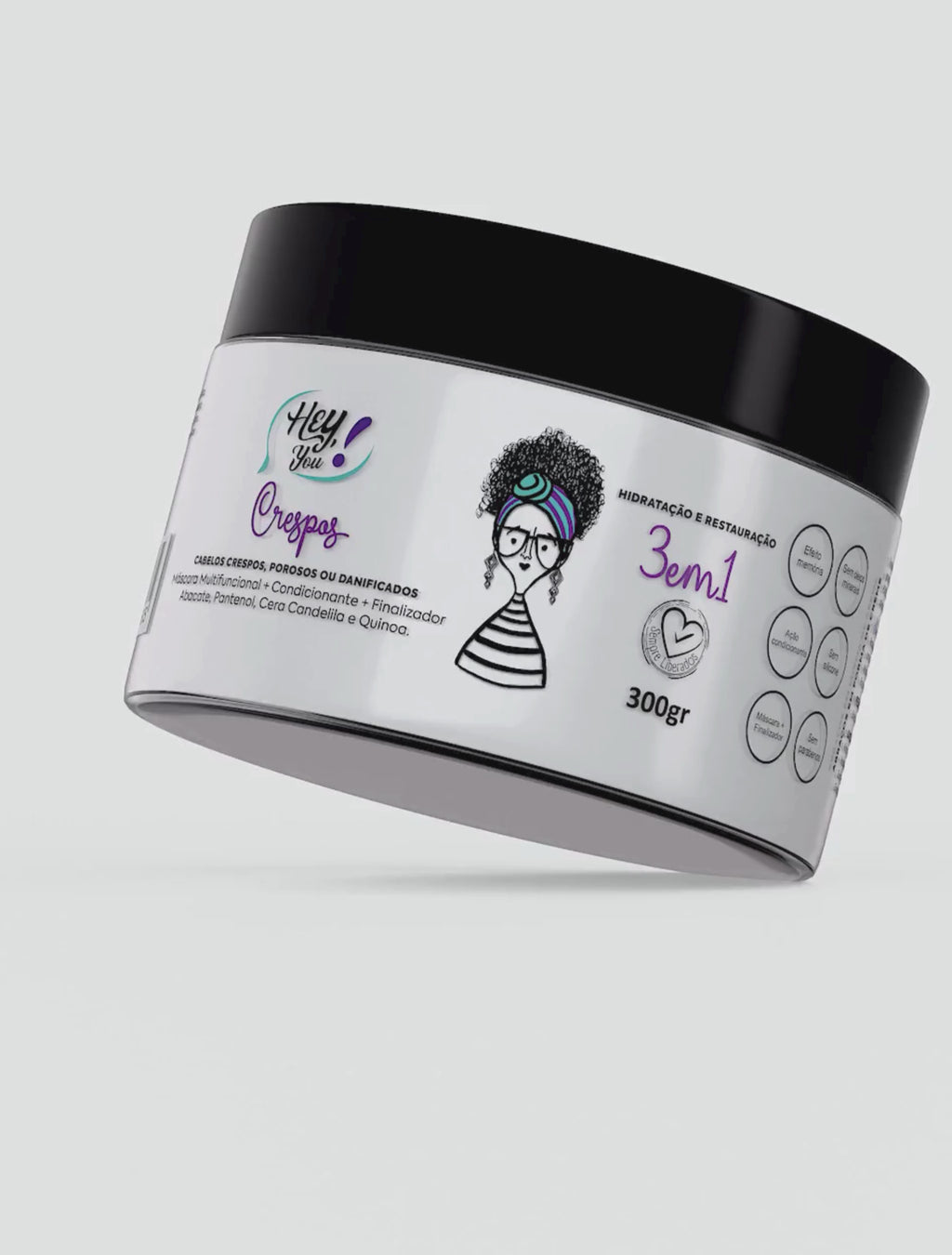 Máscara 3 em 1 – Tratamento, Condicionador e Finalizador | Hey, Afrodite! 300g