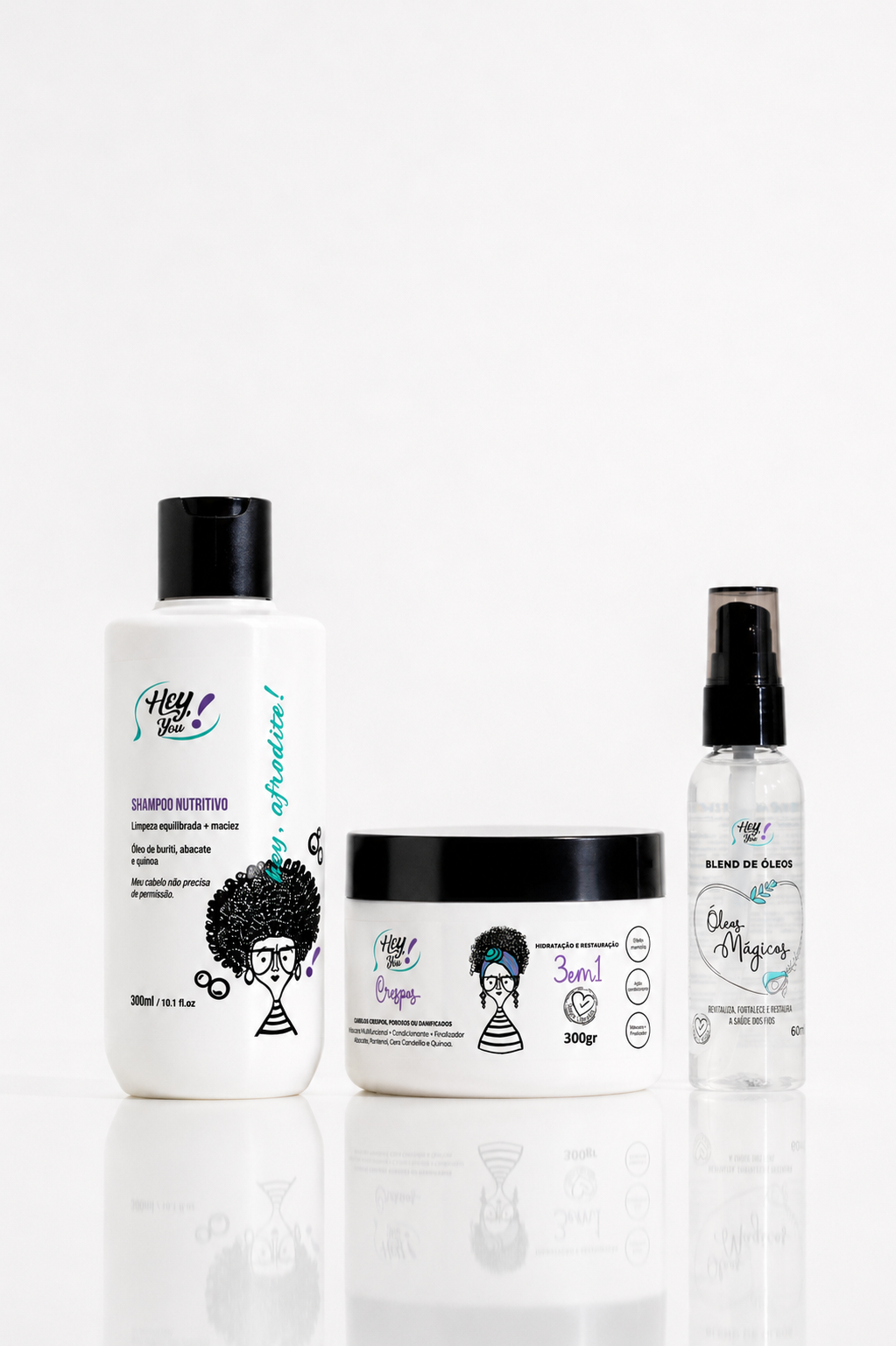 Kit Restauração Completa – Shampoo + Máscara 3 em 1 + Óleo | Limpeza, Hidratação e Nutrição